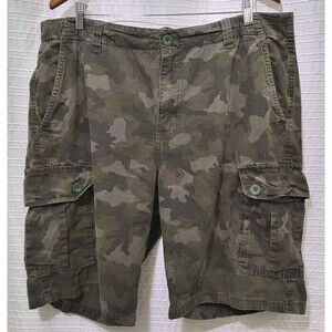 Camo Ripstop Cargo Shorts Outdoor Cotton Camouflage Relaxed Fit Men's Size 38